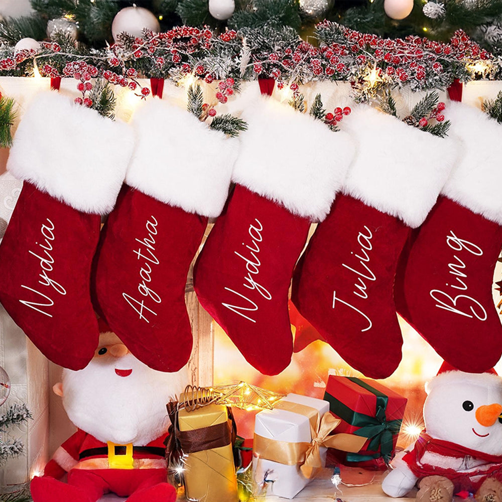 Custom Name Red Christmas Stocking Personalized Gift HO82 900442