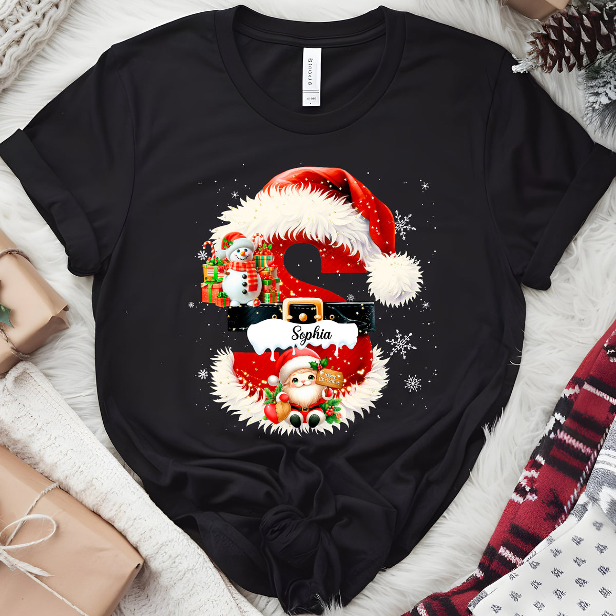 Custom Name With Santa Icon Christmas Family Matching Shirt CH07 896732