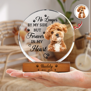 Custom Photo Memorial Once By My Side Forever In My Heart Round Acrylic Frame Block HA75 898016