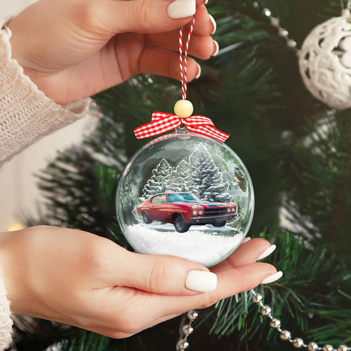 Custom Car Photo Chirtsmas 3D Ball Ornament For Car Lover TH10 896093