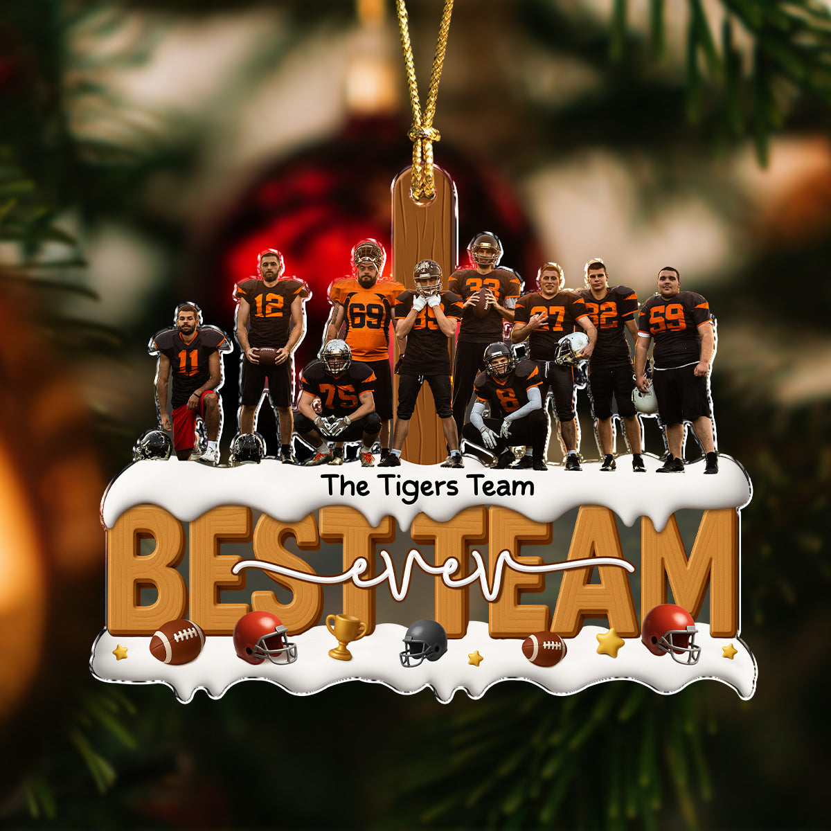 Custom Photo The Best Football Team Ever Personalized Acrylic Ornament LM32 895993