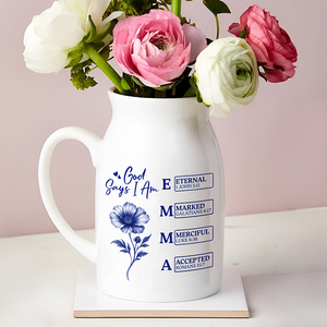 God Says I Am Personalized Name Initial Bible Toile De Jouy Vase LM32 895367