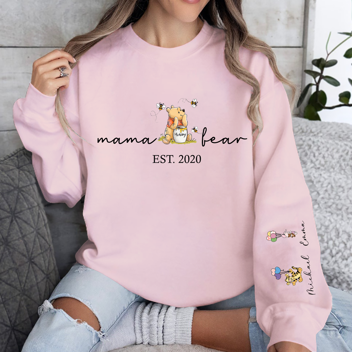 Personalized Mama Bear EST Mother's Day Sleeve Printed Sweatshirt LM32 893183