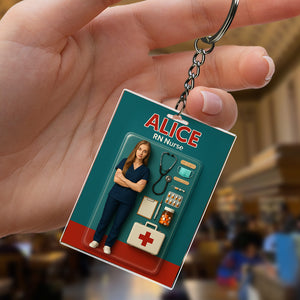 Custom Photo 3D Effect Nurse Figure Acrylic Keychain HO82 893912