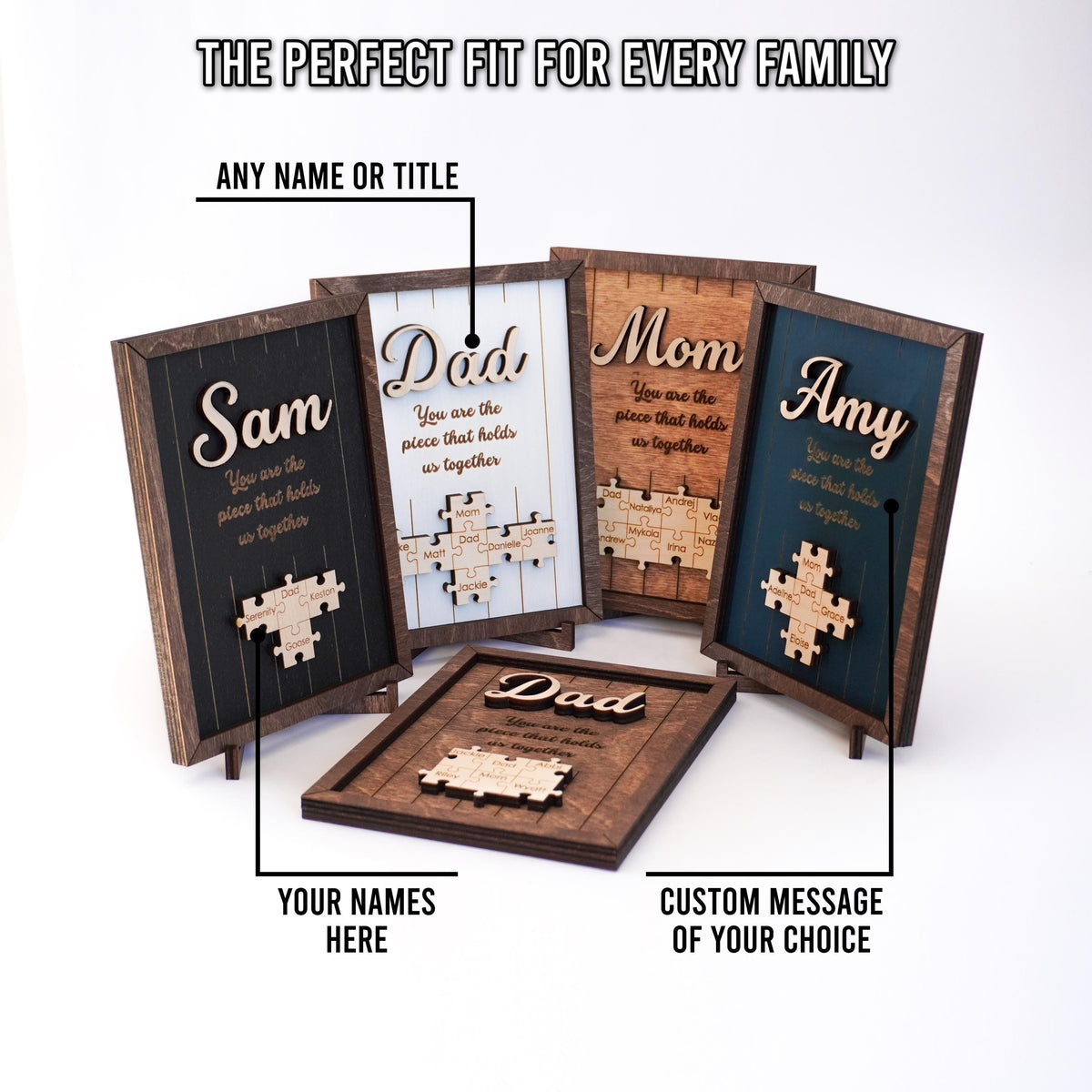 Personalized Father's Day Gift, You Are the Piece That Holds Us Together Wooden Plaque LM32 668999