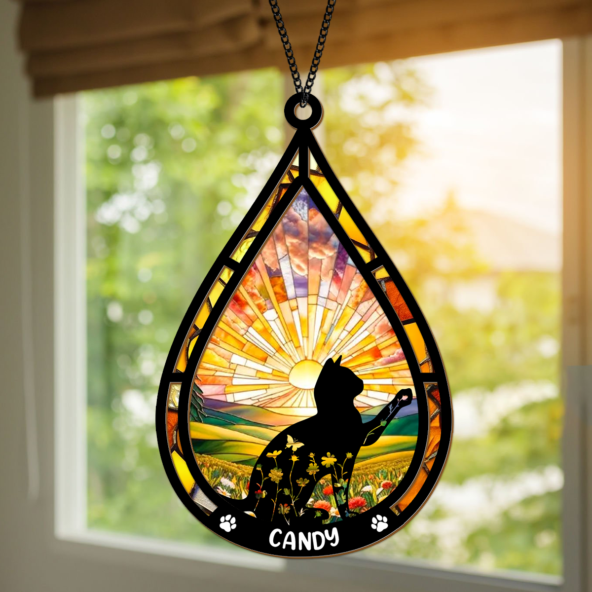 Personalized Cat In Heaven Suncatcher Memorial Gift For Cat Loss CH07 896172