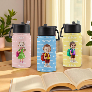 Personalised Cartoon Kid Character Portable Insulated Kid Water Bottle LM32 893983