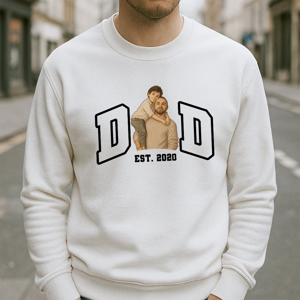 Custom Portrait Photo Dad Kid Play Together Bright Shirt LM32 893535