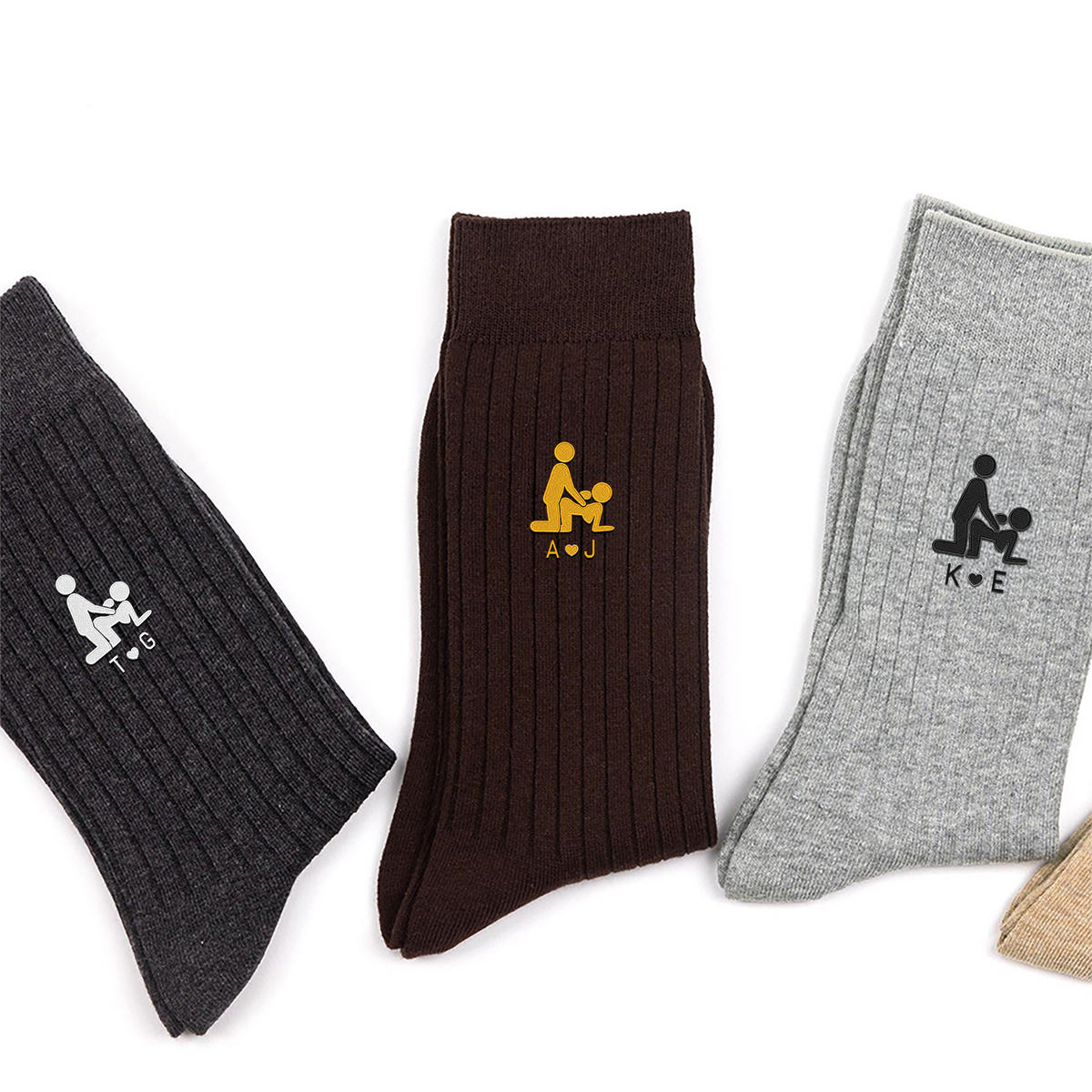 Personalized Funny Couple Embroidered Socks, Romantic Gift for Husband & Boyfriend HO82 903390