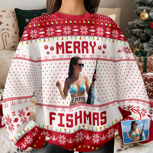 Custom Merry Fishmas Photo Ugly Sweater Gift For Fishing Lovers CH07 896800