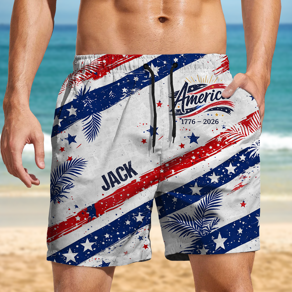 Custom Name US 250 Years Semiquincentennial 1776-2026 Beach Shorts HO82 901870