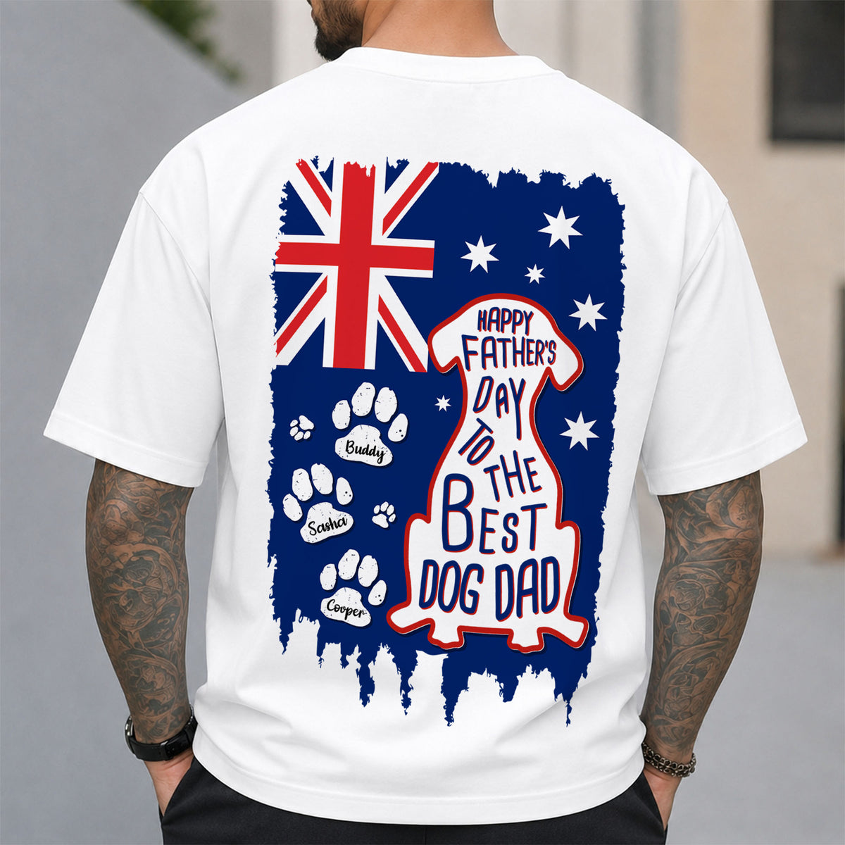 Personalized Happy Father's Day To Best Dog Dad Australia Flag Comfort Back Shirt TH10 170215
