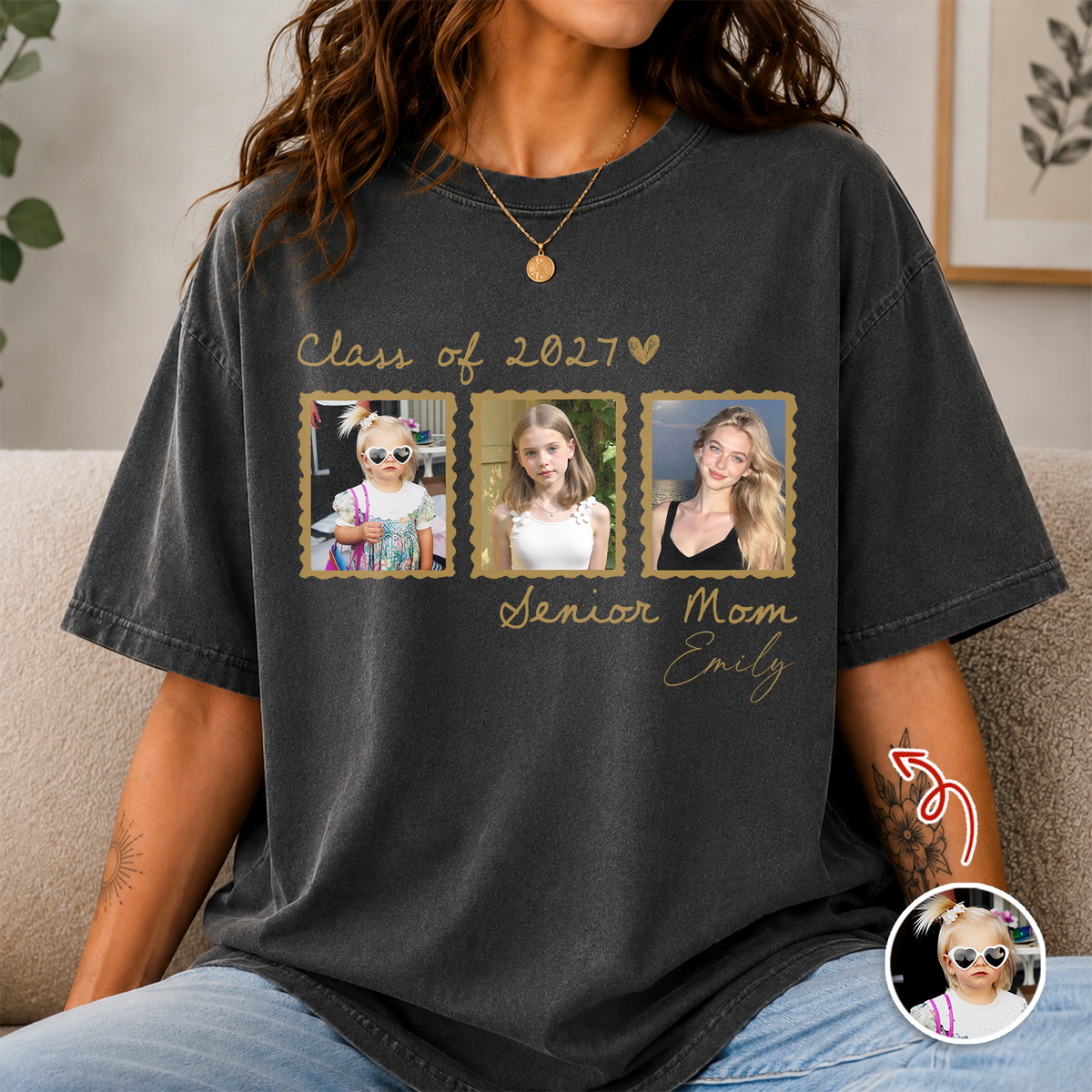 Custom Photo Senior Dad Mom Class Of 2027 Comfort Shirt Back To School Gift HA75 922102
