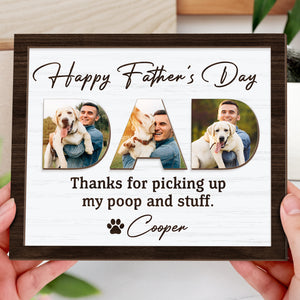 Upload Photo Happy Father's Day, Dog 2-Layered Wooden Plaque With Stand HA75 892518