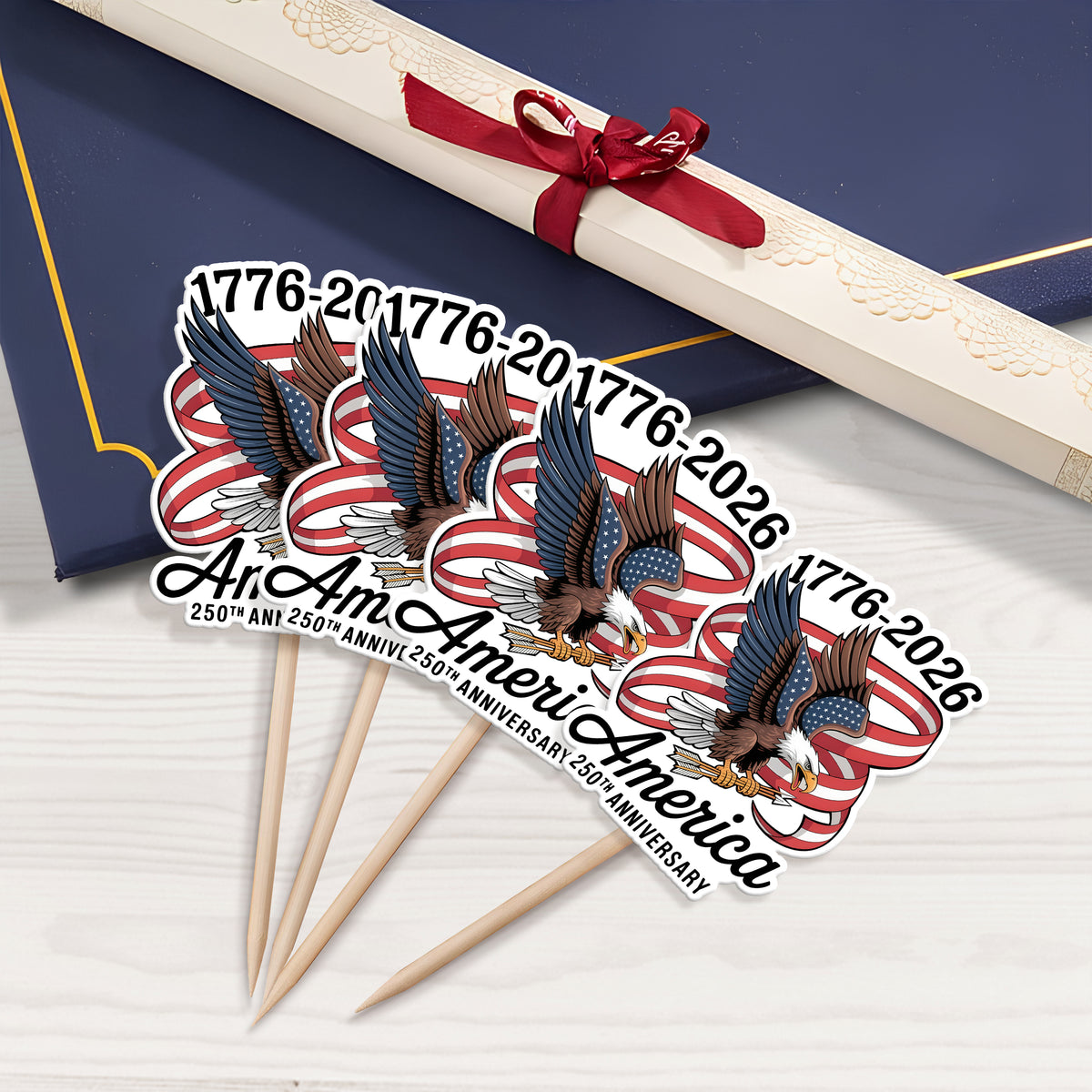 America 250Th Anniversary 1776-2026 Eagle Cupcake Topper HA75 898840