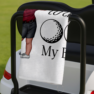 Personalised I Use This Towel to Clean My Balls Waffle Golf Towel with Cartoon Sport Man Gift for Golf Lover Man HO82 900836