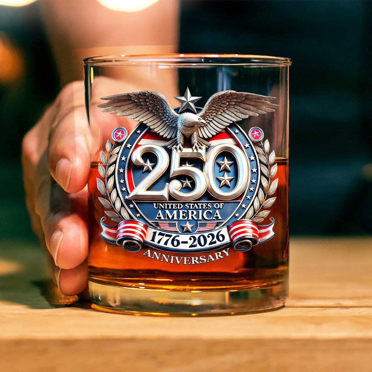 USA Eagles 250th Anniversary Semiquincentennial 1776-2026 Whiskey Glass LM32 899023