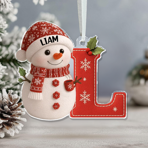 Little Snowman Joy with Initial Letter - Personalized Acrylic Ornament LM32 895963