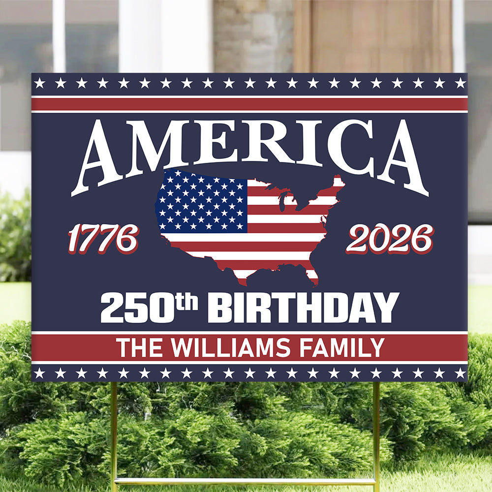 America 250 Birthday 1776-2026 Garden Yard Sign HO82 894602