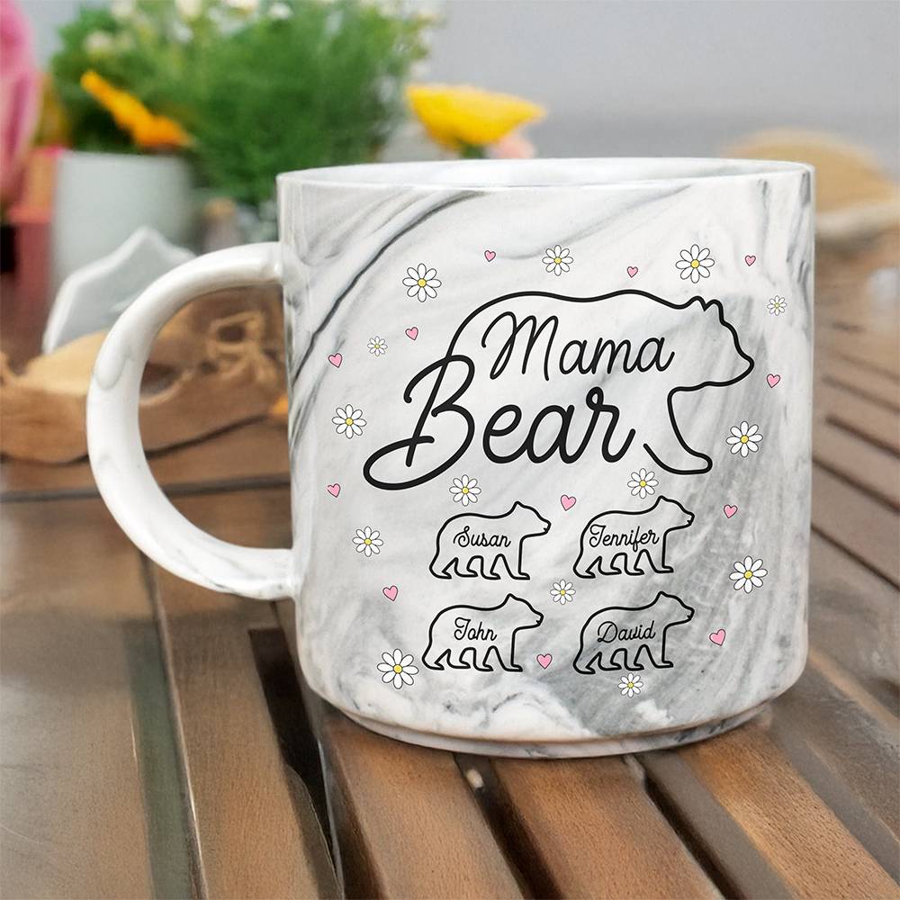 Mama Bear Family Personalized Marble Mug Mother's Day Gift For Mom HA75 892176