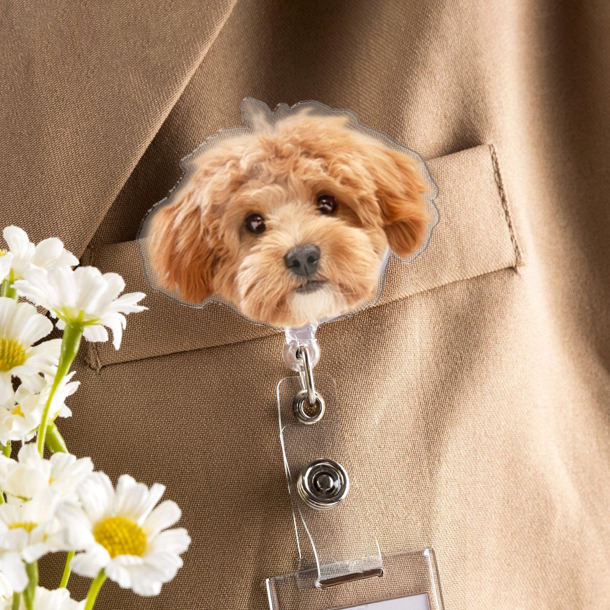Custom Cute Dog Face Acrylic Badge Reel CH07 911150