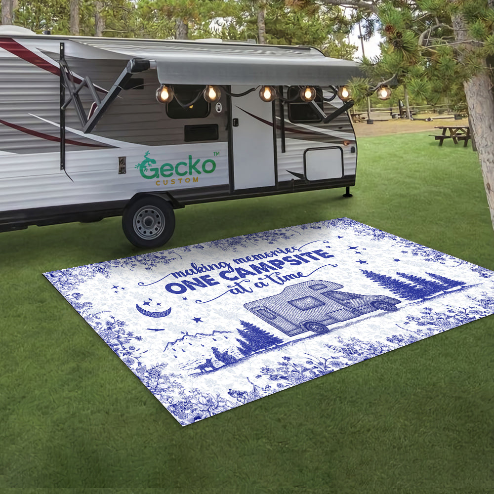 Personalized Camping Patio Rug Toile De Jouy Style HA75 892644