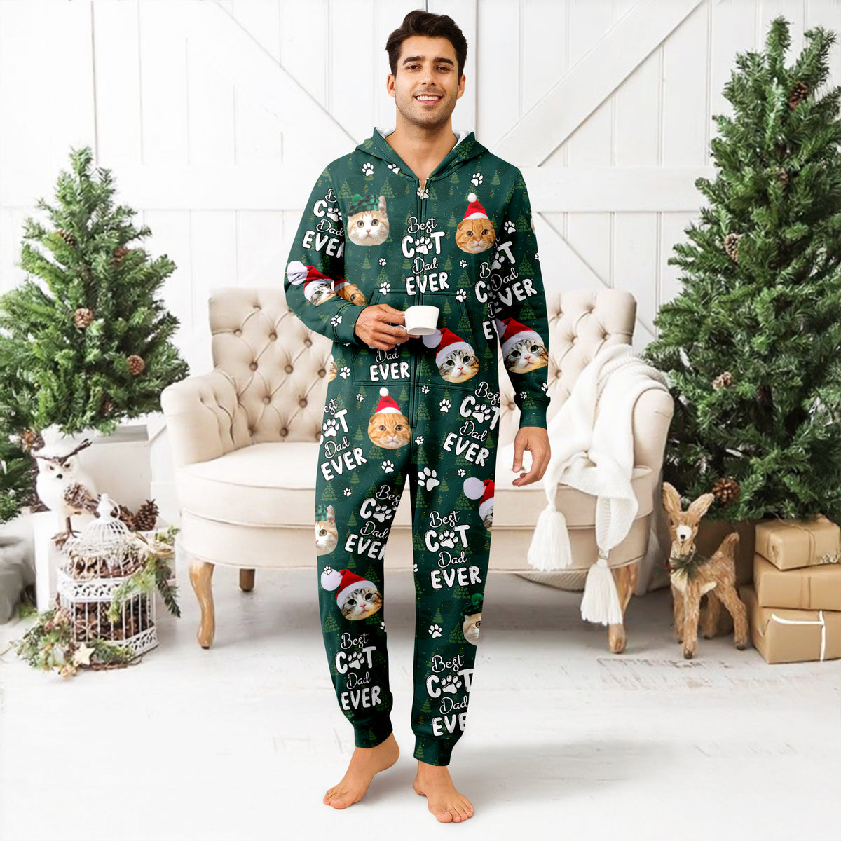 Custom Face Cute Best Dad, Mom Ever Christmas Onesie Pajamas LM32 897285