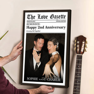 The Love Gazette Custom Couple Photo Newspaper Style Poster Canvas Anniversary Gift for Couple CH07 896484