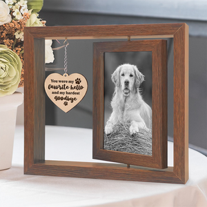 You Left Paw Prints On My Heart Memorial Rotating Wooden Picture Frame TH10 894219