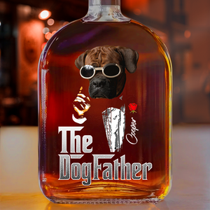 Custom Photo The Dogfather Gentlemen Whiskey Bottle Dog Lovers Gift HO82 894052
