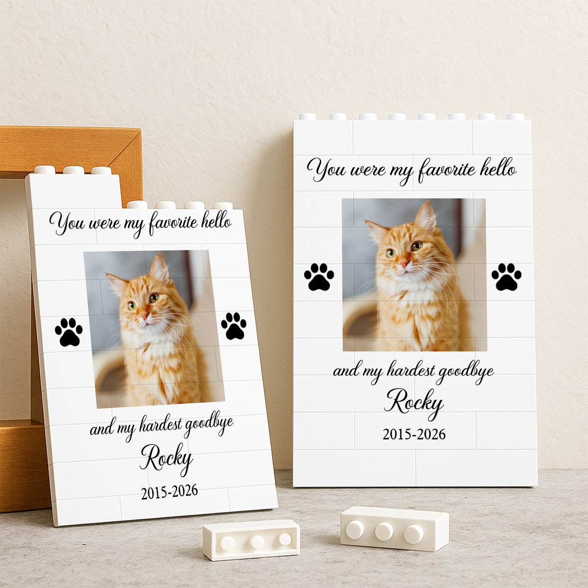 Custom Photo You Were My Favorite Hello And My Hardest Goodbye Memorial Building Block HA75 920518