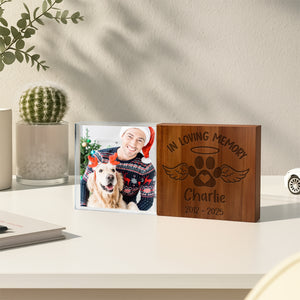 Custom Photo In loving Memory Dog Memorial Wooden & Acrylic Photo Block Set HA75 892700
