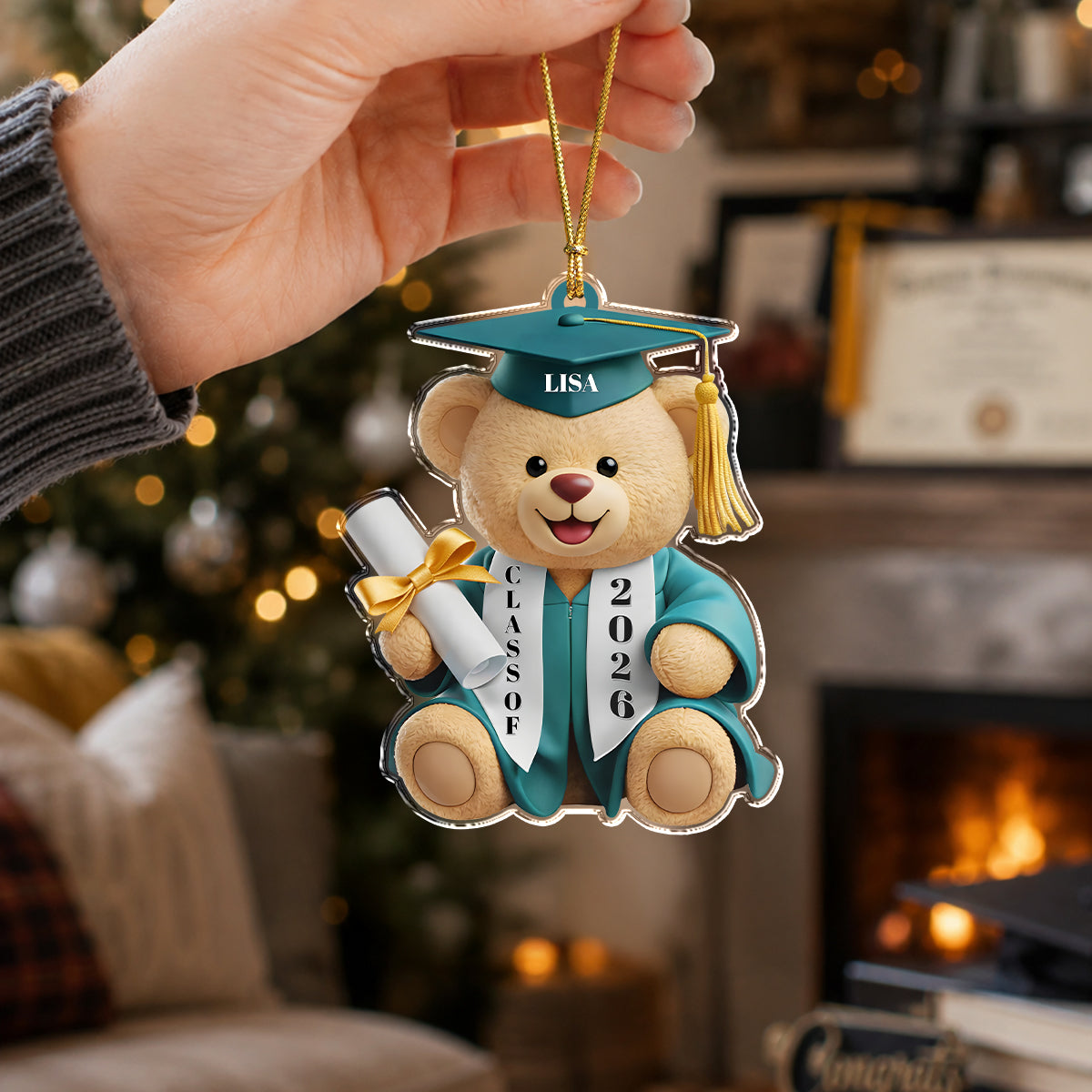 Personalized Graduation Class Of 2026 Teddy Bear Acrylic Ornament Senior Graduation Gift TH10 170653