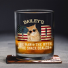 Custom Photo Cat Dad The Man The Myth American Flag Dad Rock Glass HA75 892400