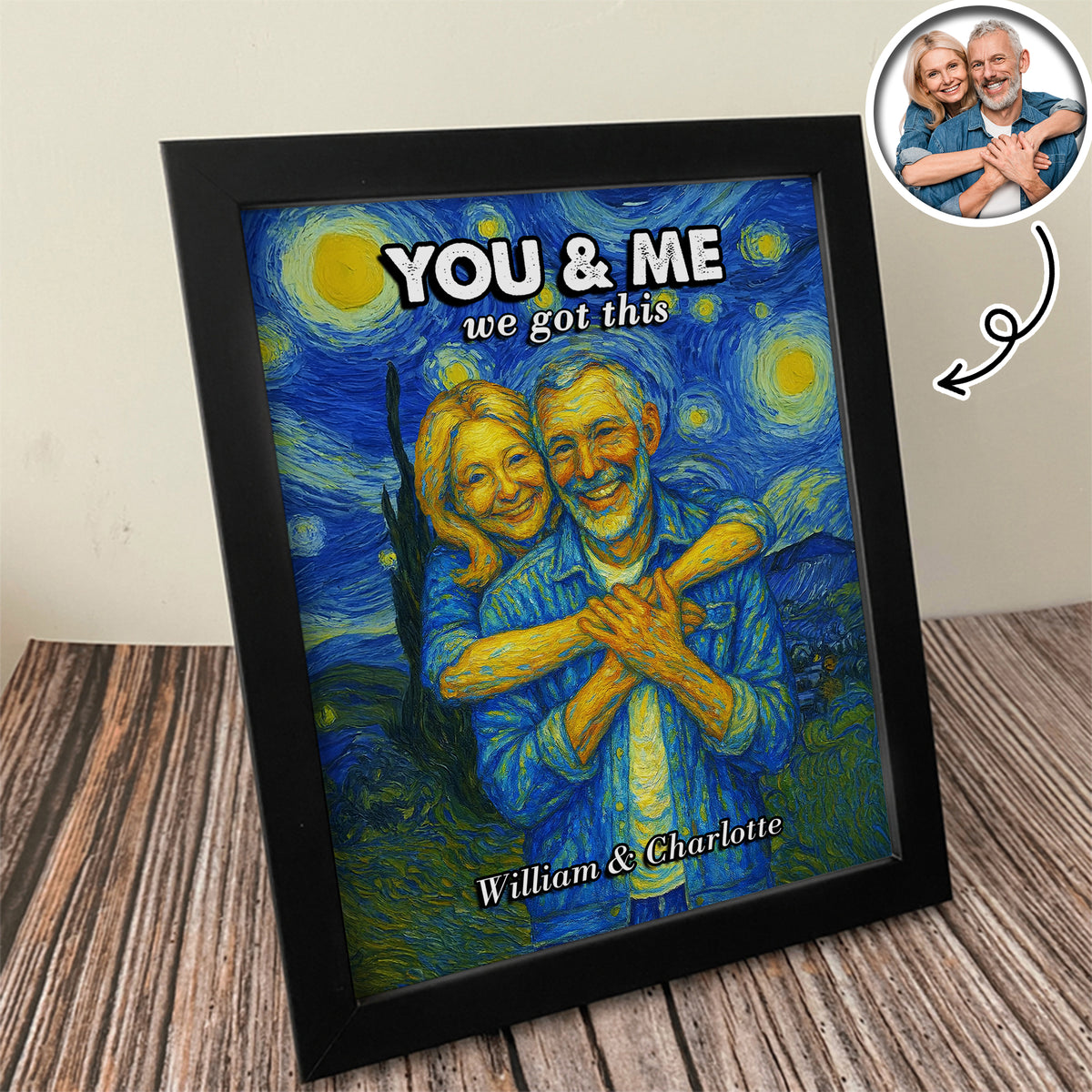 Custom Photo You And Me We Got This Under Starry Night - Personalized Picture Frame CH07 896544
