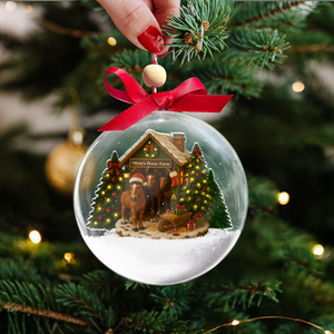Custom Name Horse Farm 3D Ball Ornament – Christmas Gifts For Farmhouse LM32 897117