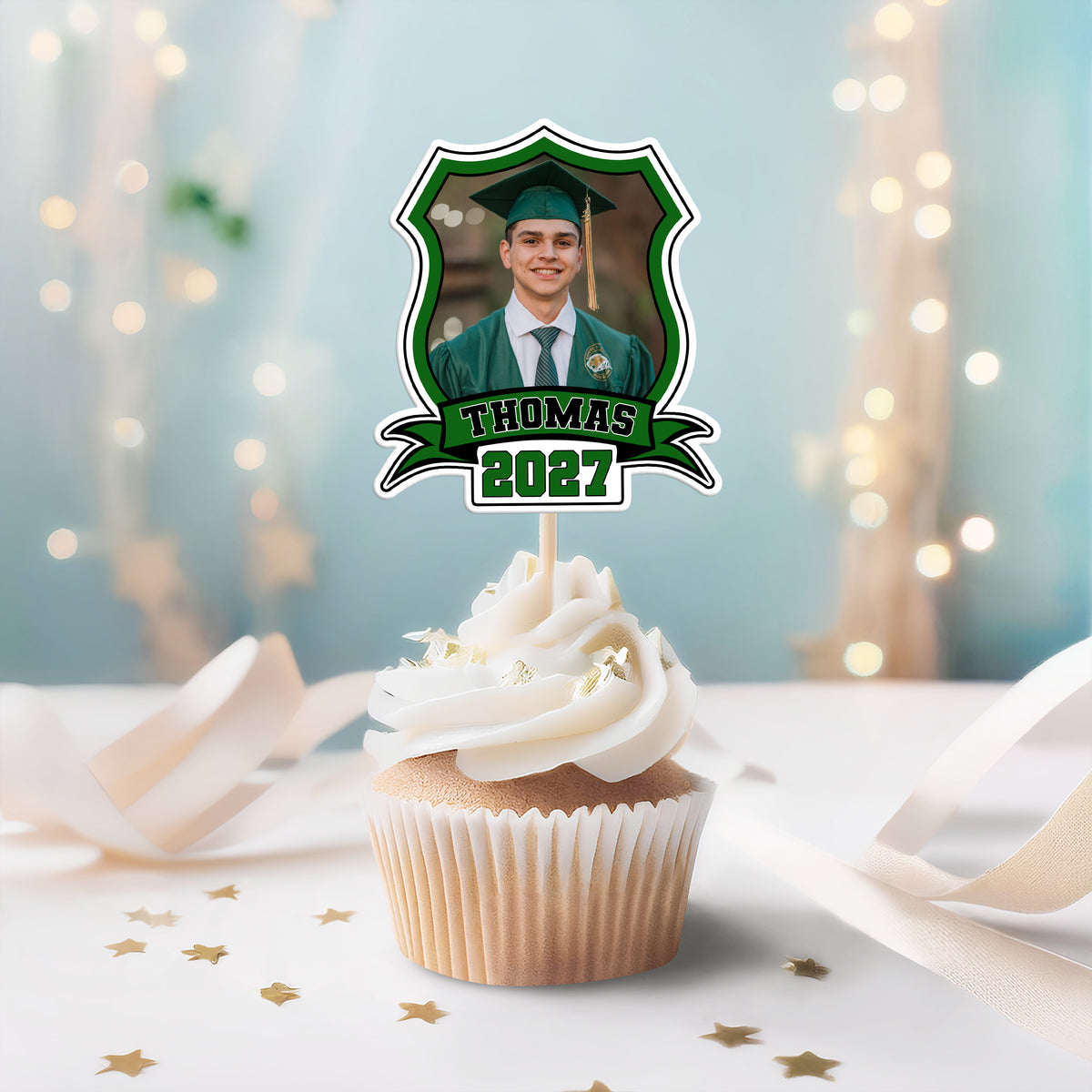 Custom Photo Class of 2025 Cupcake Toppers Graduation Party Decor Gift CH07 895334