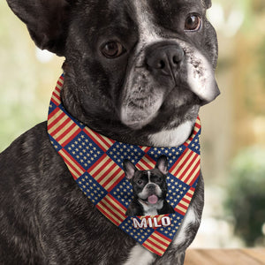 Custom Dog Photo With America Flag Bandana TH10 894117