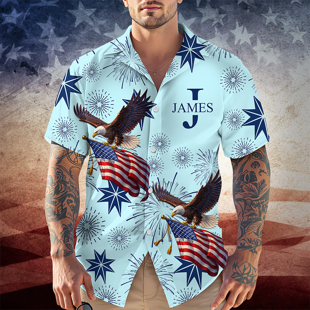 Custom Name USA 250 Anniversary With Eagle Hawaii Shirt TH10 169529