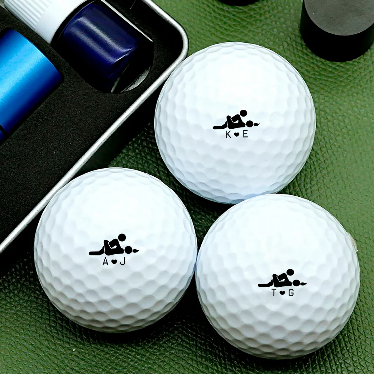 Personalized Funny Couple Golf Ball Stamp Box - Personalized Gift for Golfers HO82 903392