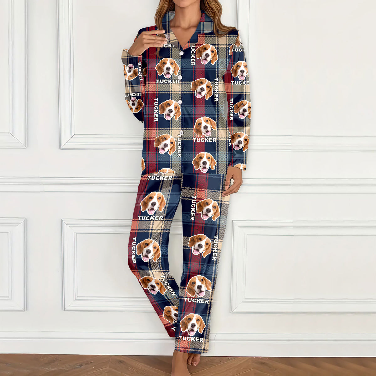 Custom Pet Photo Flannel Style Personalized Pajamas For Dog Lovers Cat Lovers CH07 896136