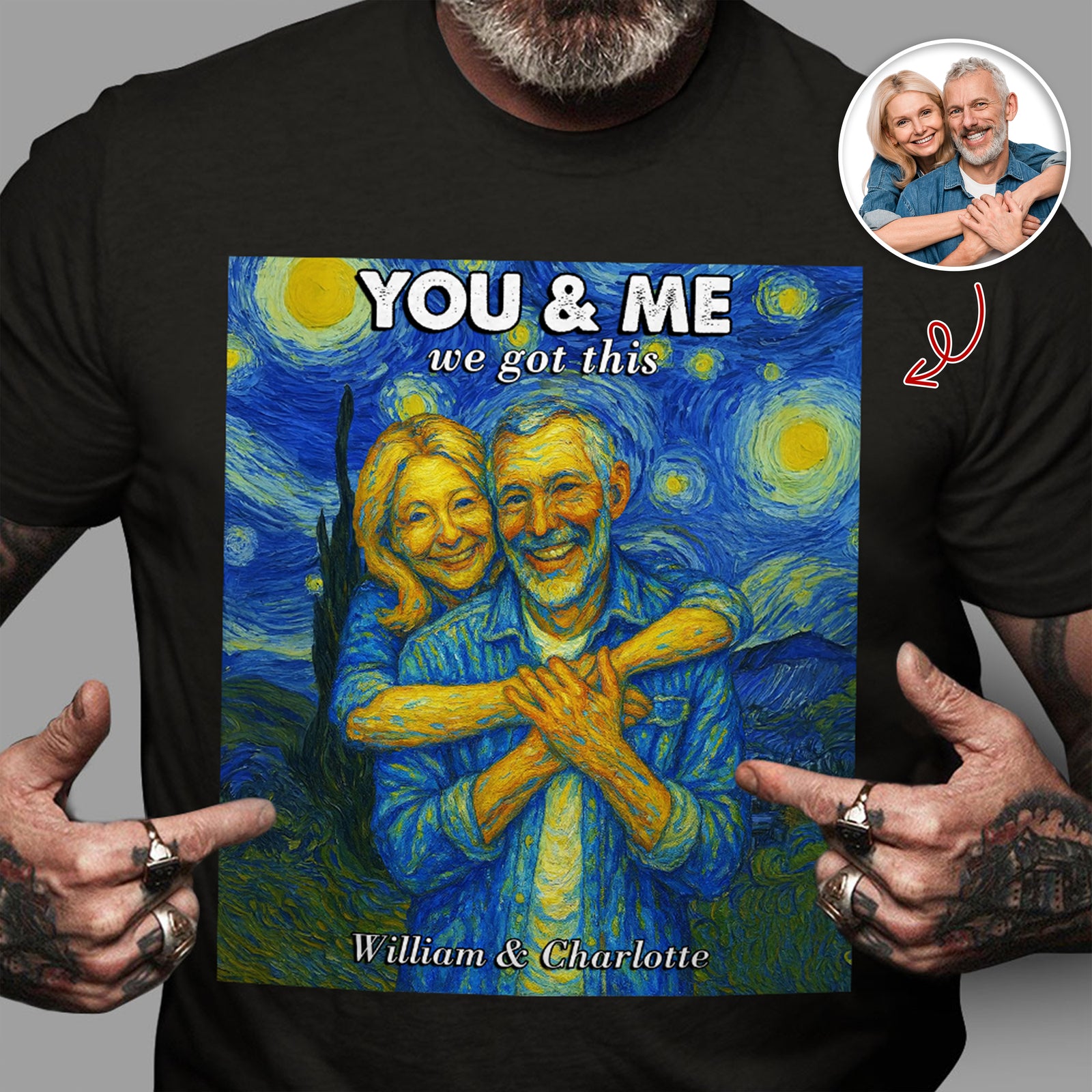 Custom Photo You And Me We Got This Under Starry Night - Personalized Dark Shirt CH07 896462