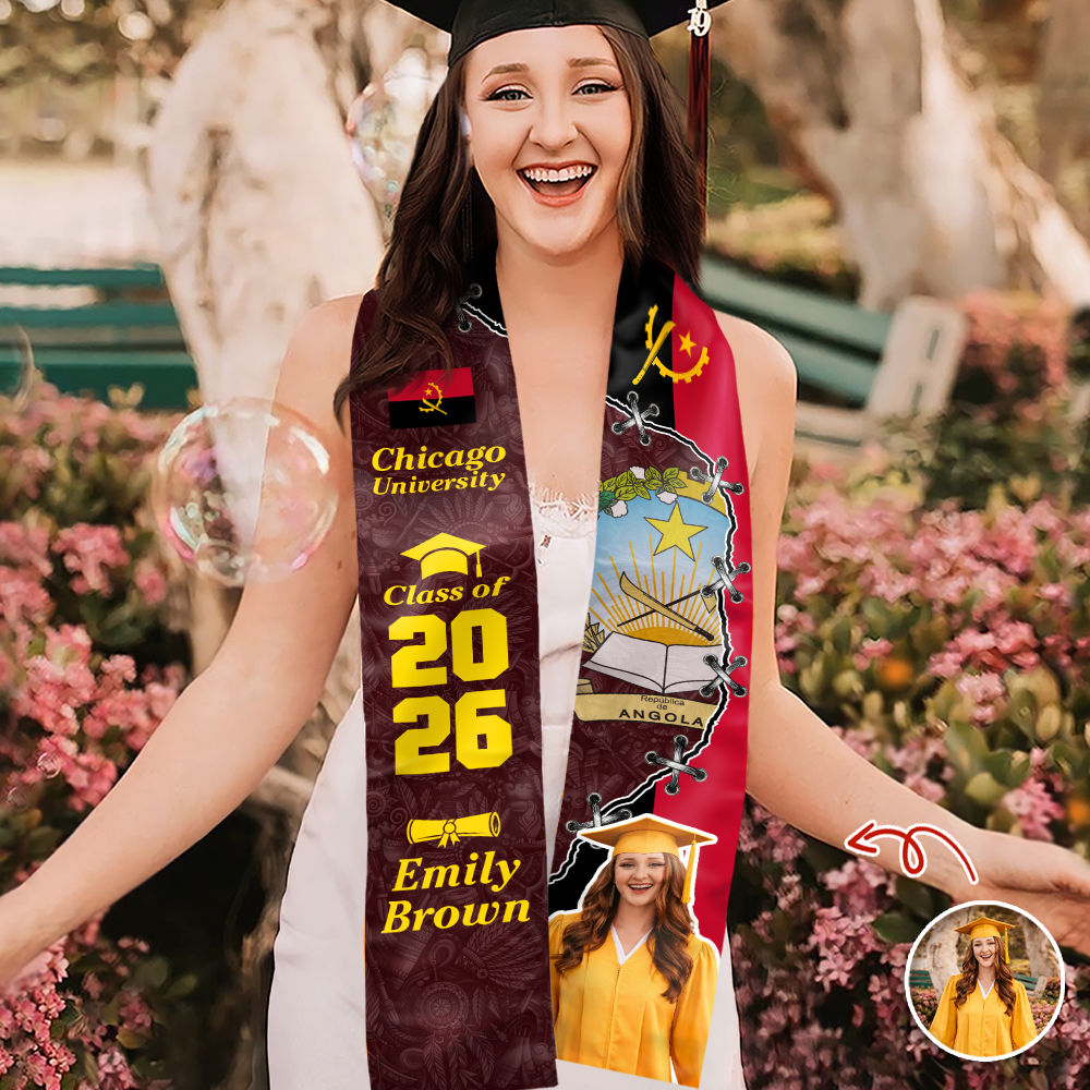 Custom Photo Nationality Republic - Class of 2026 Graduation Stole LM32 897973