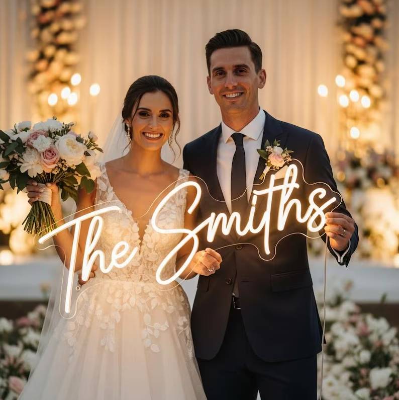 Personalized Family Name Wedding LED Neon Sign - Birthday Gift, Wall Art, Bridesmaids Gifts HO82 902970