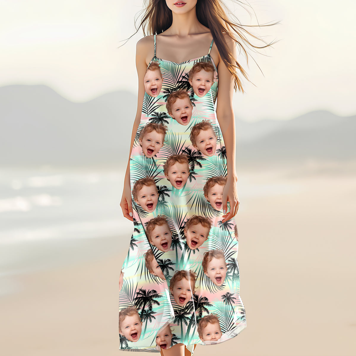 Custom Photo Tropical Summer Pattern Cami Maxi Dress HO82 902378