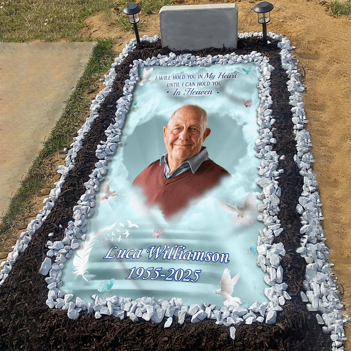 Custom Photo Always In Our Hearts, Never Forgotten Grave Blanket LM32 893235