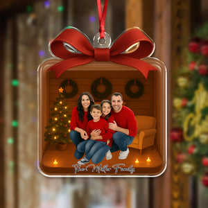 Custom Photo Family Is A Gift 3D Effect Acrylic Ornament Christmas Gift LM32 895799