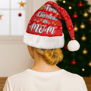 Personalized First Christmas As Mom Matching Family Santa Hat LM32 893971