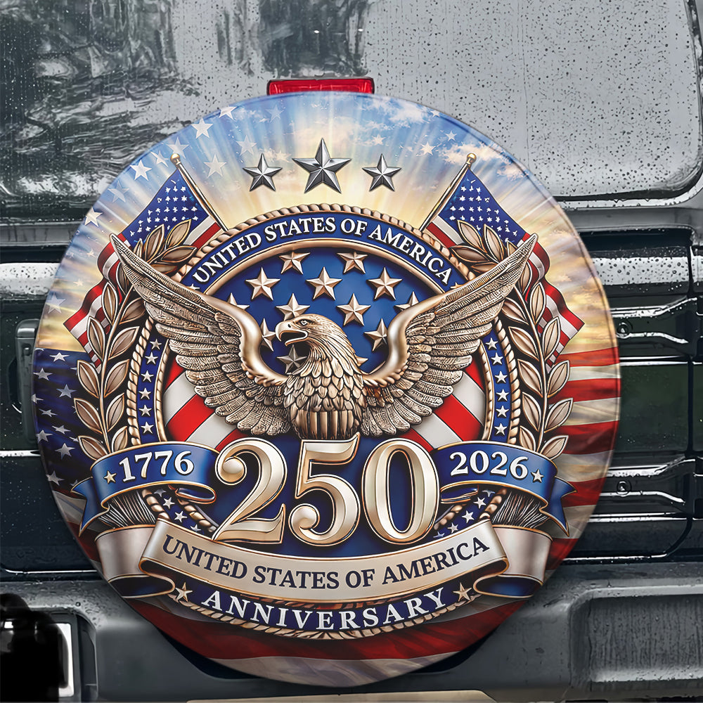 USA 250th Anniversary, 1776-2026 US 250 Emblem Semiquincentennial Tire Cover HO82 901024