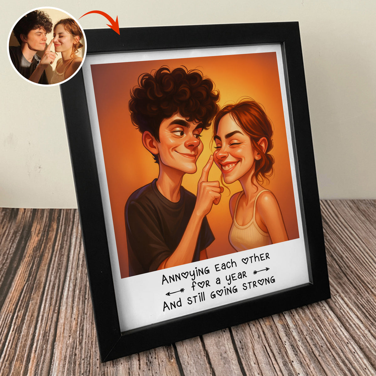 Caricature Wall Art For Funny Couples Picture Frame LM32 895097
